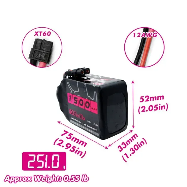 black series 1500mah 6s 130c xt60 black series 1500mah 6s 130c xt60